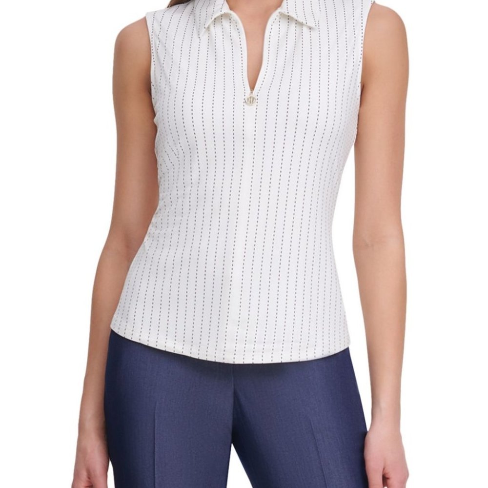 Tommy Hilfiger Polka dot Sleeveless Top NWT LG